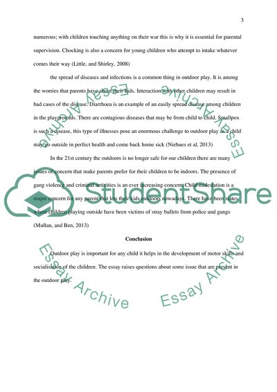 Issues with Outdoor Play