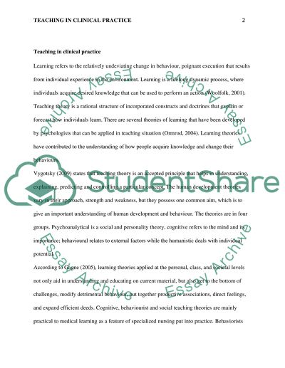 Teaching in clinical practice