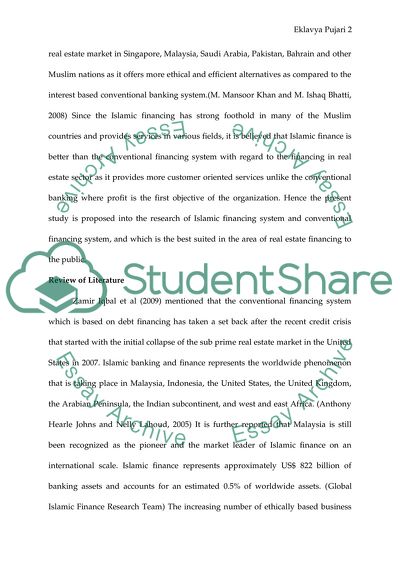 Is Islamic Financing Better for Real Estate Financing than the Conventional Financing