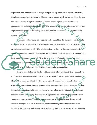 Hitlers Table Talk Analysis