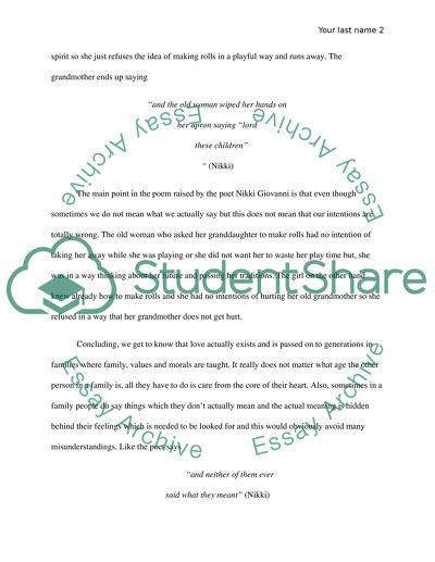 Analysis of Legacies Poem by Nikki Giovanni