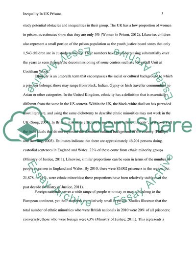 Inequality in UK Prisons