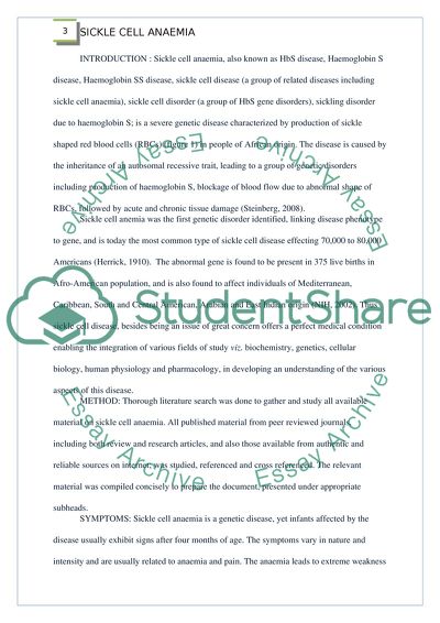 The Genetic Disorder Which is Called Sickle Cell Anemia