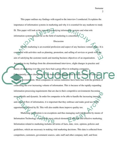 The Importance of Studying Information Systems for a Marketing Student