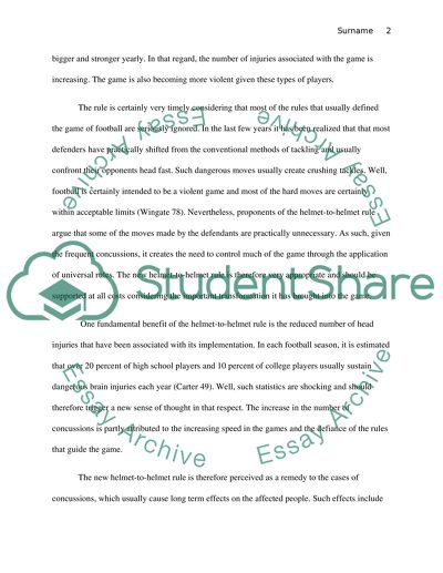 The Helmet-To-Helmet Rule