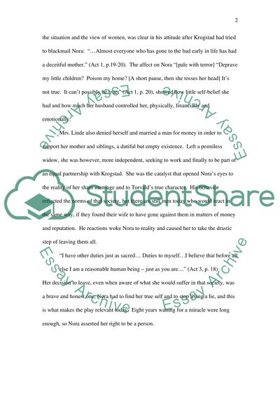 A Dolls House by Henrik Ibsen and Trifles by Susan Glaspell