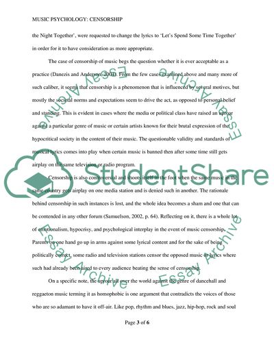 Music Psychology: Is the censorship of music ever acceptable