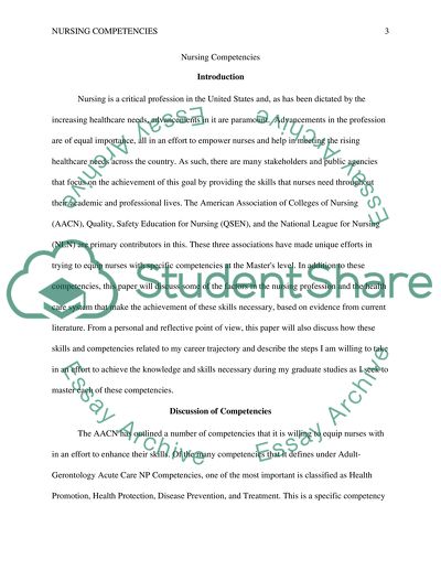 Nursing Competencies in the Health Industry in the United States