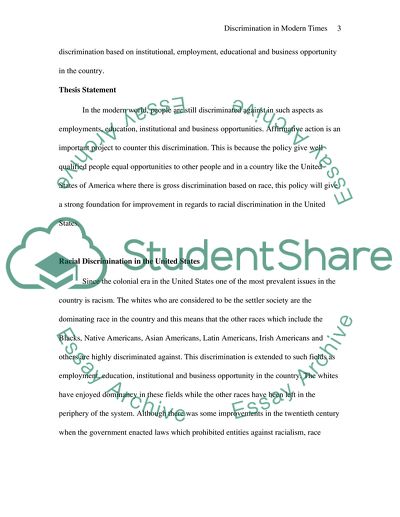 Racial Discrimination in the United States