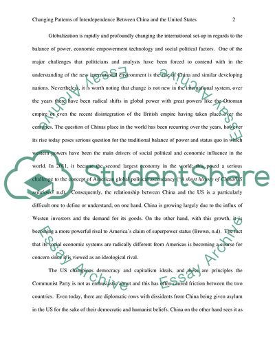 Changing Patterns of Interdependence between China and the USA