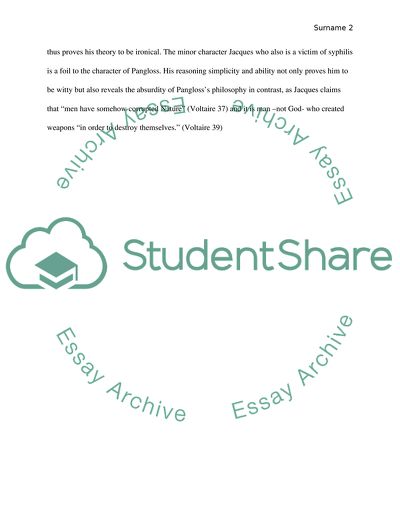 Candide and the Satirical Role of Jacques