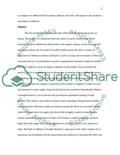 Inflation Bahrain and the United Arab Emirates