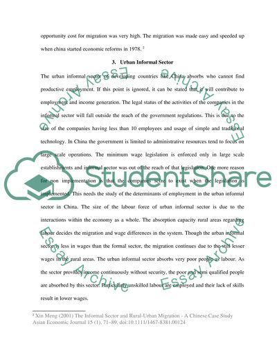 Wage Differences in Urban Informal Sector of China