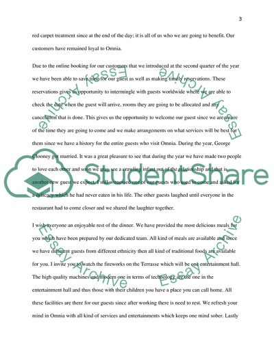 New Years Eve Address at Omnia Restaurant