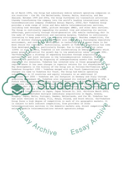 Mobile Telecommunications: International Operations at Vodafone