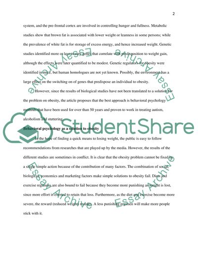 Obesity and chemistry