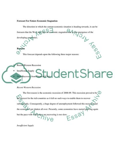 Future Economic Stagnation for Rich Countries
