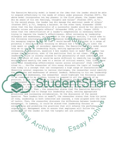winning leadership essays