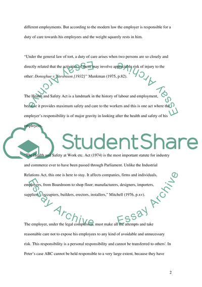 Health and safety at work