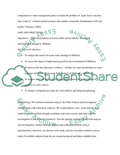 Tourism in Mallorca: Is Water Supply a Major Constraint