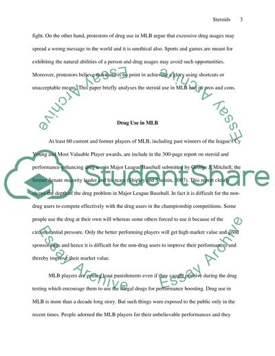 Use of Steroids in Major League Baseball