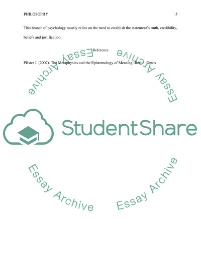 METAPHYSICS & EPISTEMOLOGY