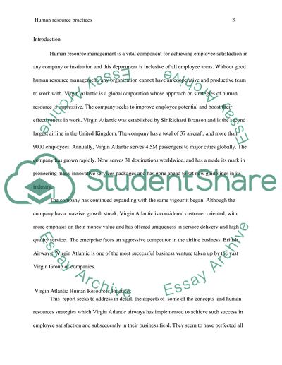 Virgin Atlantic Human Resources Practices