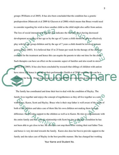 The Condition of Hayley Who Suffers From Autism with Regard to the Health Aspects