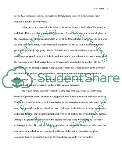 Eisenhowers Farewell Address