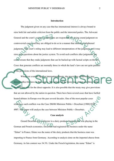 Ministere Public v Deserbais