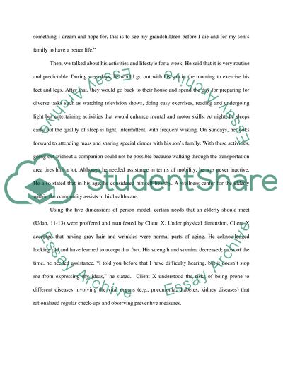 An aging report - visiting the elderly