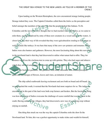 Letter Home from Columbuss Crew