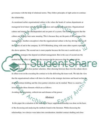 Buyer Supplier Relationships