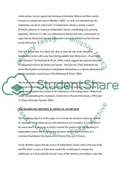 The Distinctive Pleasures and Independent Features