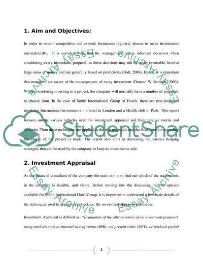 International Investment: Importance of Investment Appraisal
