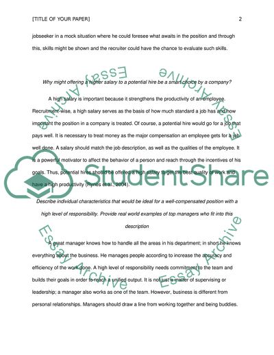 A College Graduate as a Candidate