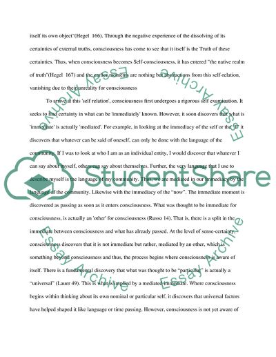 Hegels Phenomenology of Spirit