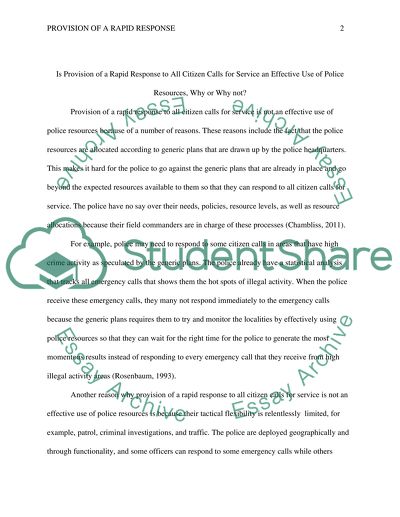 Police Policies and Evaluations