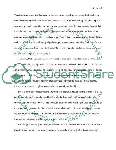 Assessment of Platos two arguments about knowledge in the Meno and the Phaedo