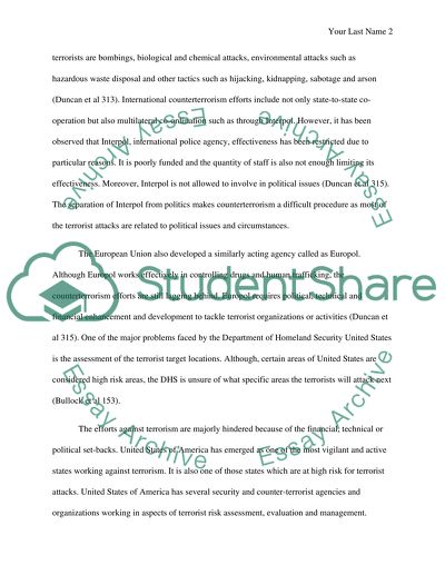 International Efforts Against Terrorism