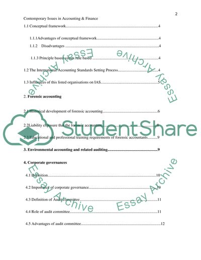 Contemporary Issues in Accounting & Finance