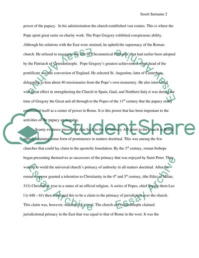 Power of the Papacy Between Sixth and Eleventh Century Popes