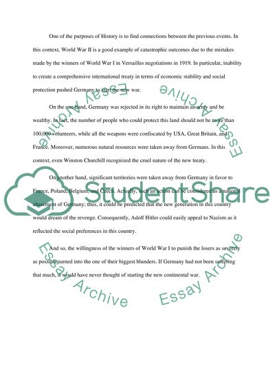 Relationship between World war 1 and World war 2