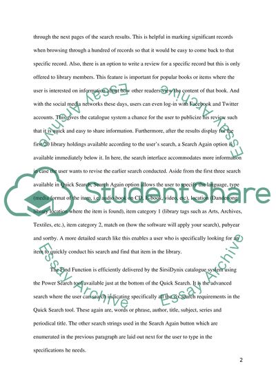 The SirsiDynix Cataloguing System