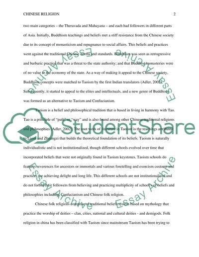 Existence of Religion in China before the Influence of the West