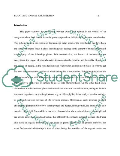 Plant and animal partnership