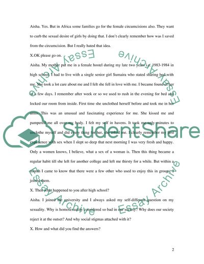 Biographyinterview of Lesbian or bisexual or queer woman, or trasgender individual