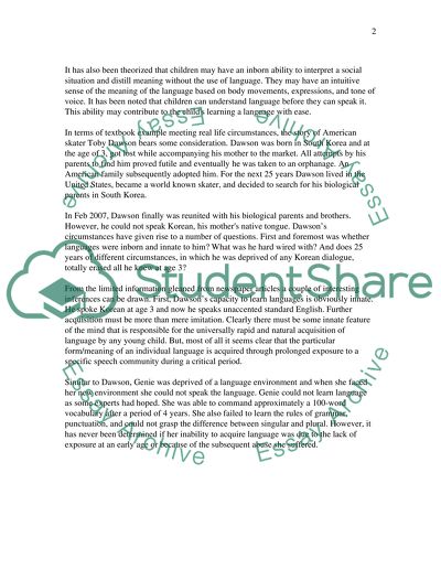 First Language Acquisition