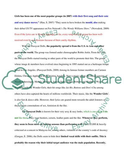 Female Singing Groups the Pussycat Dolls and the Wonder Girls