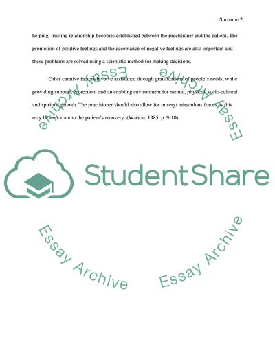 Analysis and Critique Jean Watson